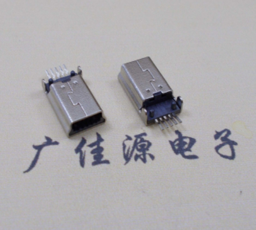 重庆MINI USB公头 5pin端子贴板带柱 10.7mm体长