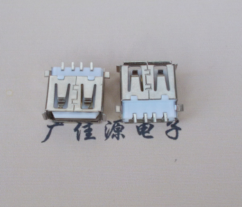 重庆USB母座 AF沉板1.9引脚4P贴片白胶芯卷边