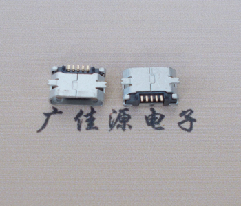 重庆Micro USB平口全贴板 鱼叉脚5.0长带定位柱加焊盘