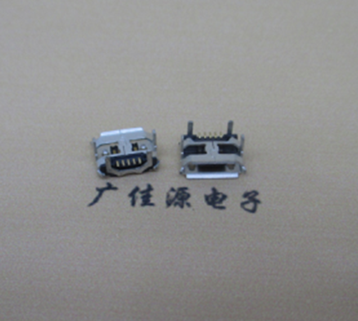 重庆Micro usb5p母座 B型口 加长2.0mm牛角 焊接图解