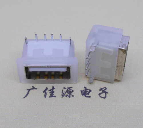 重庆卧式后两脚DIP插板USB AF 2.0防水母座,反向插A公头连接器