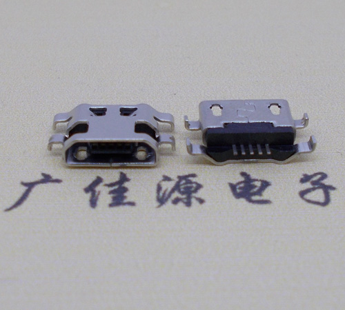 重庆micro usb5p连接器 反向沉板1.6mm四脚插平口
