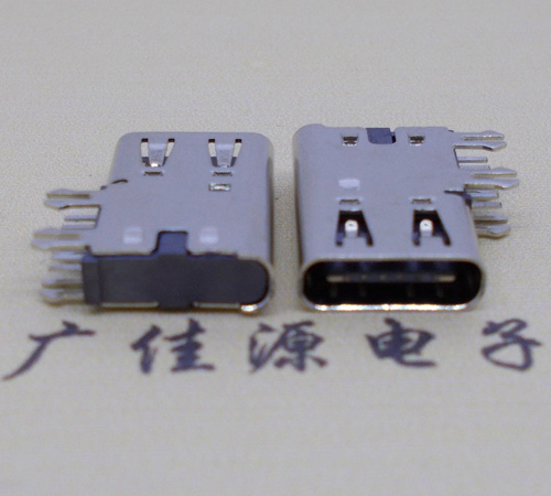 重庆侧插USB3.1接头座子.90度type-c母座.6p侧插连接器