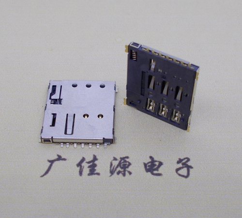 重庆NANO SIM 自弹式卡座 1.37H 带CD测试7Pin 手机卡座连接器